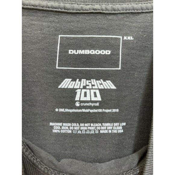 Dumbgood MobPsycho100 T-Shirt Adult XXL Black Tee Short Sleeve, Cotton Men Women - Picture 3 of 7